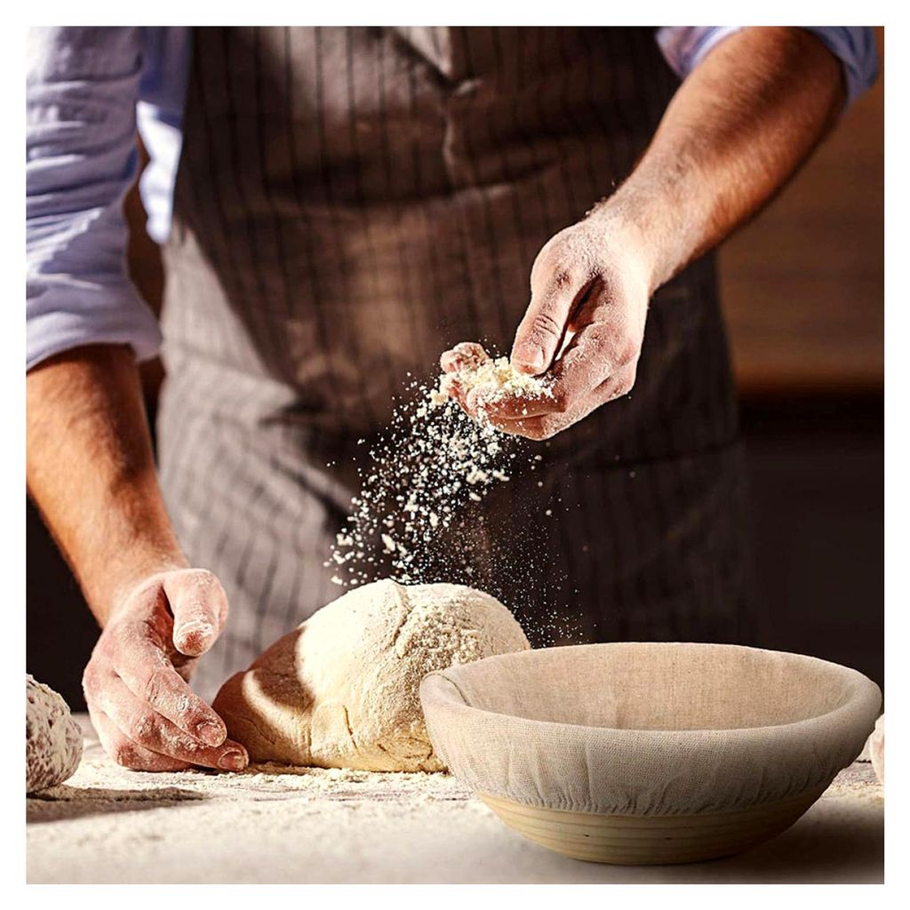 Backzubehör Korbtucheinsatz Leinen 6 Stück 25X25X8cm für Küche Bäckerei Restaurant