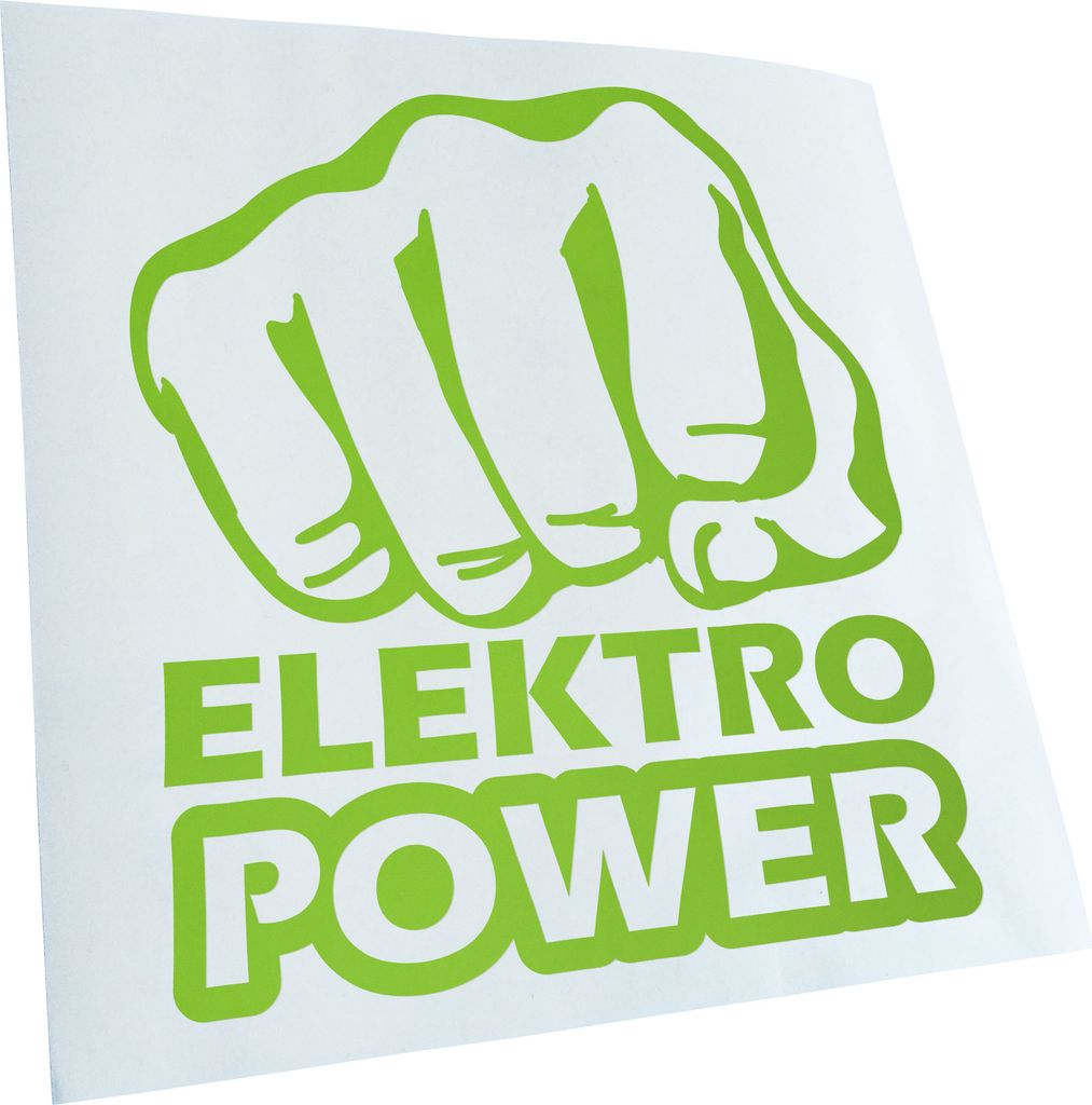 Kiwistar - Autoaufkleber - Elektro Power Faust Schlag Heckscheibenaufkleber - Aufkleber für Auto Kfz Fahrrad, LKW, Truck Mofa