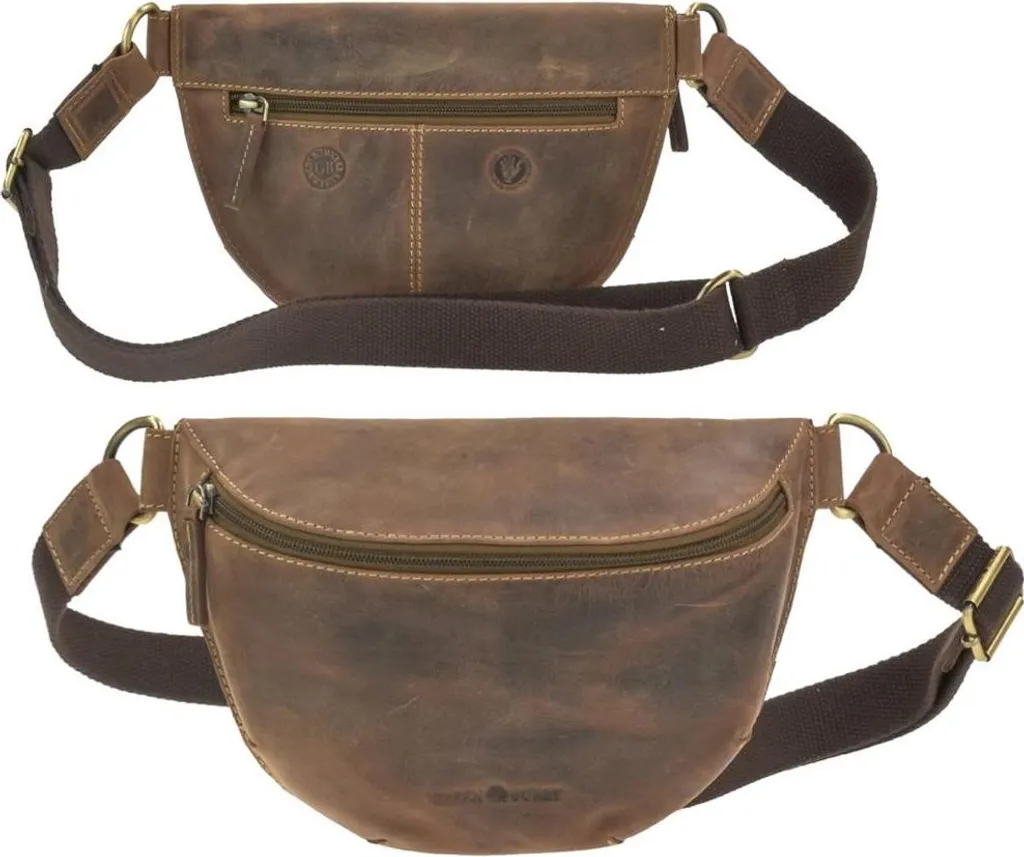 Sac banane Greenburry Vintage en cuir marron antique 26x17cm XL