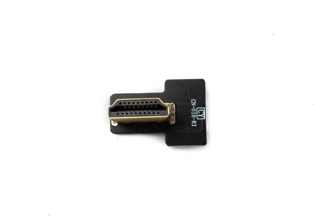 SYSTEM-S FPV Adapter Buchse zu HDMI 1.4 Stecker Kabel Winkel in Grau für HDTV Multicopter