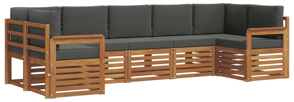 vidaXL Ecksofa Set 7 pcs Natur und Anthrazit Massivholz Akazie