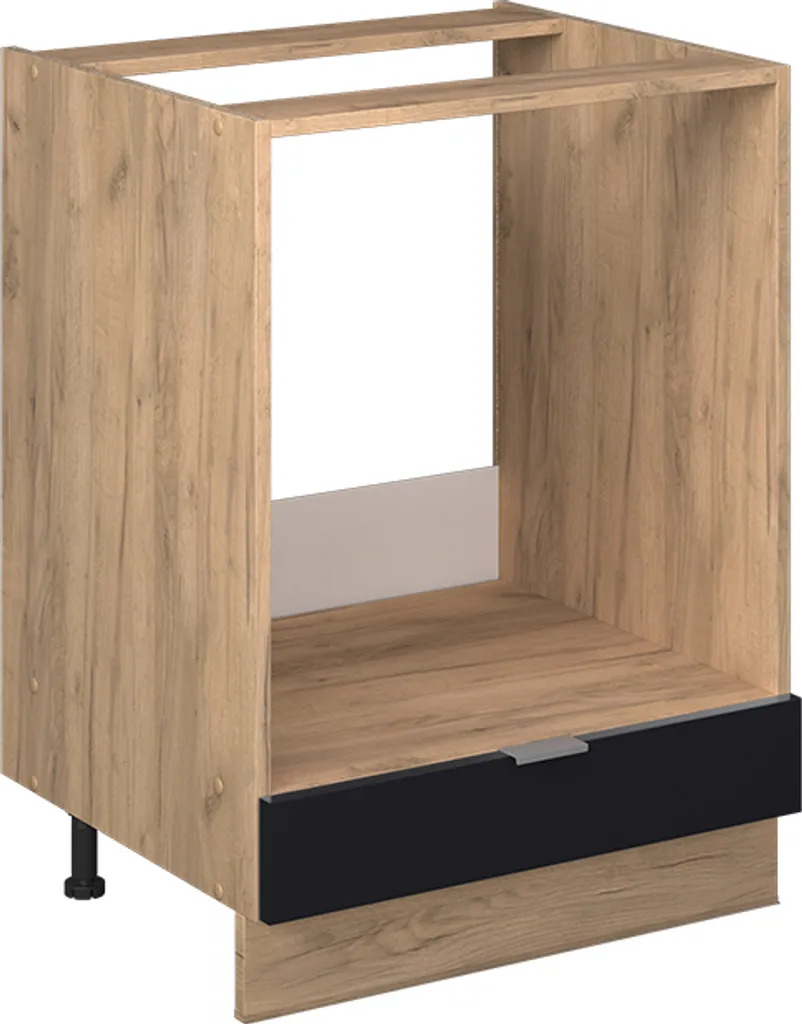 Mobile Forno Incasso 60cm Vicco Fame-Line Nero e Quercia Dorata