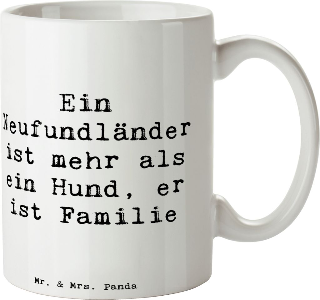 Mr. & Mrs. Panda Pott Spruch Neufundländer Familie - Weiß - Produktbild 