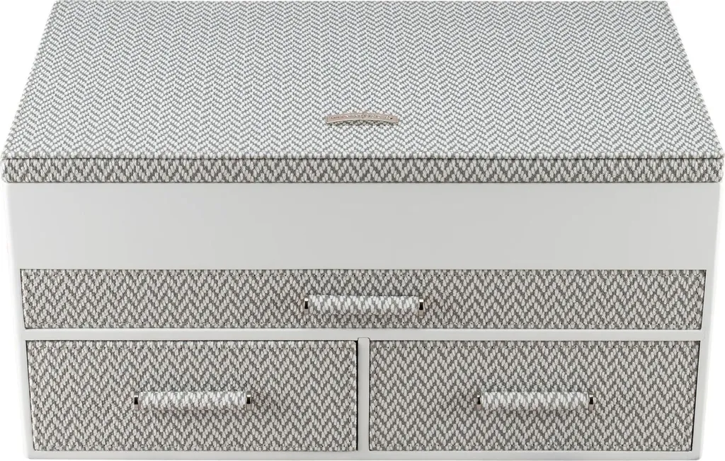 WINDROSE Calma Boîte à bijoux en cuir synthétique blanc - Coffret Luxe