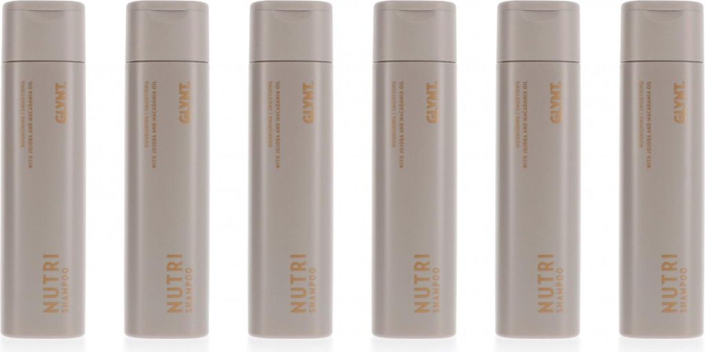 GLYNT Nutri 6 x 250 ml Shampoo für trockenes Haar Glanz & Geschmeidigkeit Set