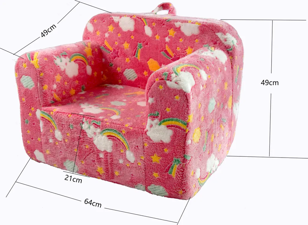 Fauteuil Bébé Sécurisé sans Angle - Siège Mousse Rose Déhoussable 55 cm - 4