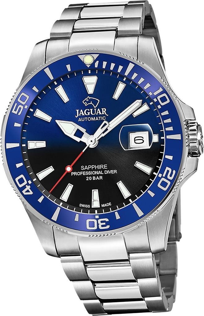 Jaguar Edelstahl Herren Uhr Analog Luxus silber Pro Diver D2UJ886/5