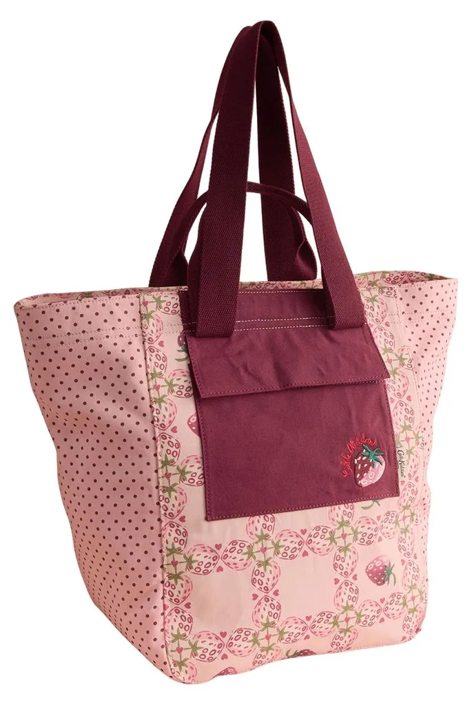 Grand sac cabas Cath Kidston à motif fraises pour femme rose framboise
