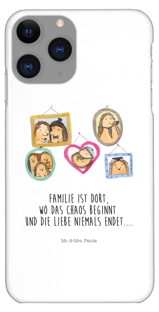 Mr. & Mrs. Panda Iphone 11 Pro Handyhülle Igel Familie - Weiß - Geschenk, Bilder, Handy Case, Glück, Muttertag, Premium Kunststoff, Liebe, Schwe...