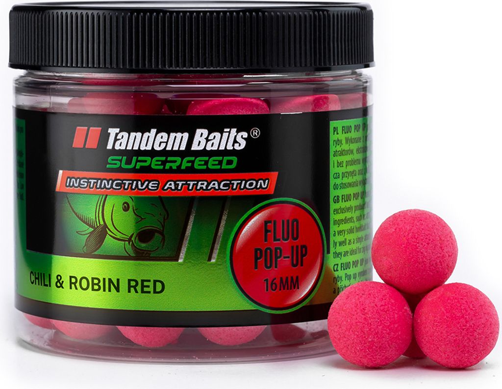 Tandem Baits SuperFeed Diffusion Mini Fluo Pop-Up Chili & Robin Red Karpfen-Pop-Ups, Karpfen Angeln ohne Mühe, Köder zum Große-Fische-Angeln, Ka...