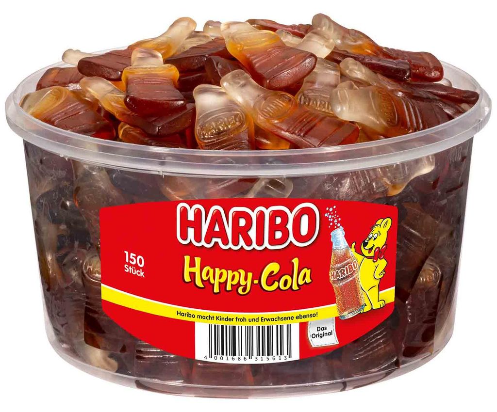 Bonbons gélifiés aux fruits Haribo - Happy Cola, 150 pièces Image du produit 