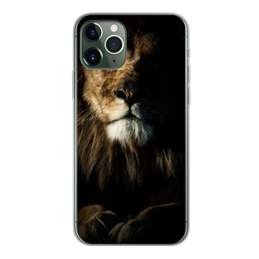 MuchoWow Handyhülle Schutzhülle Hülle für iPhone 11 Pro Löwe - Licht - Porträt Silikon Softcase Handy Hülle - Handy
