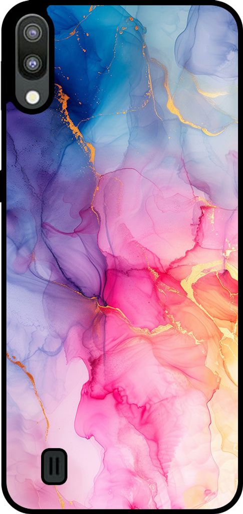 Smartphonica Telefon Fall geeignet für Samsung Galaxy M10 mit Marmor Druck - TPU zurück Abdeckung Fall Marmor Design - Regenbogen
