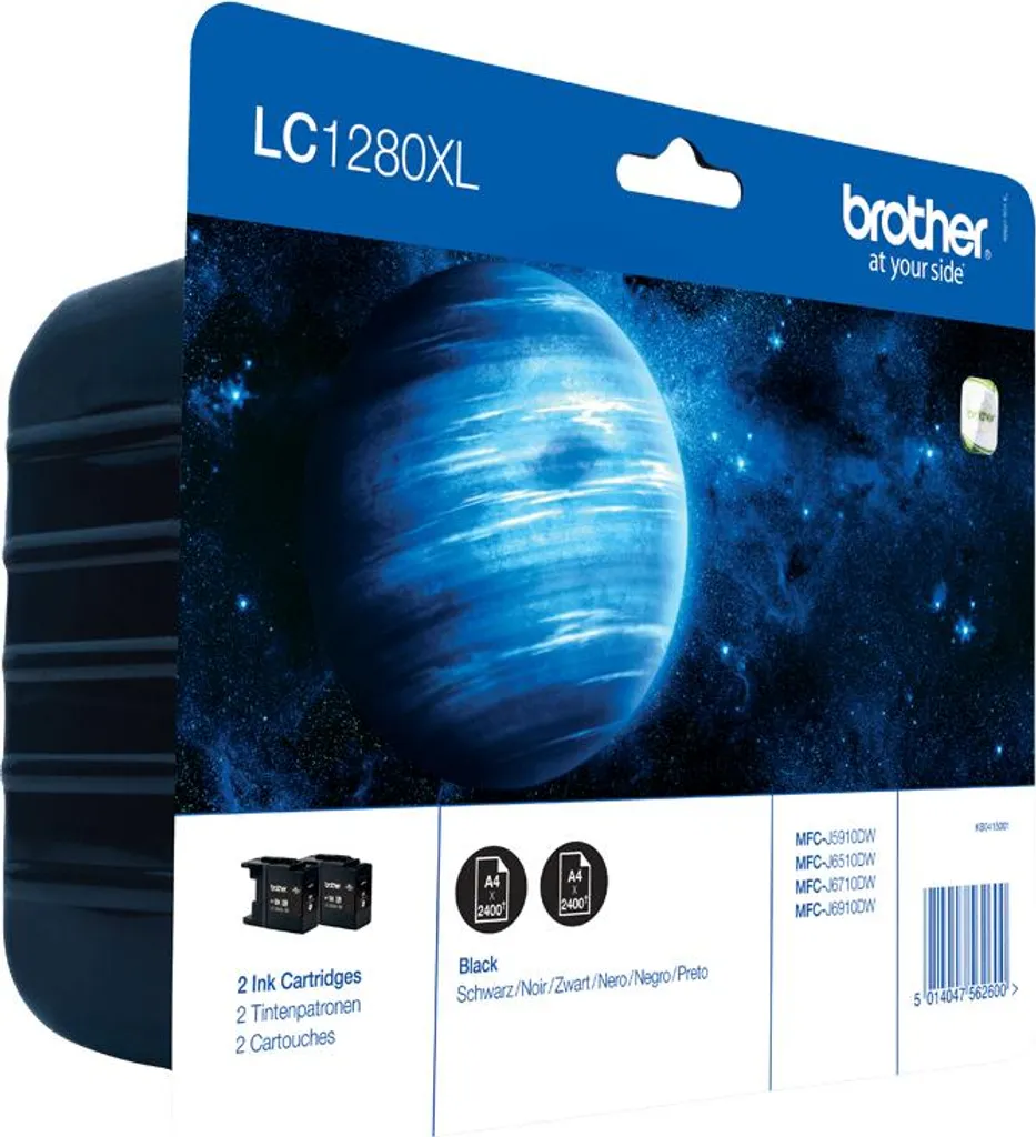 Multipack Brother LC-1280XLBK Nero: 2 Cartucce Originali XL 4800 Pag