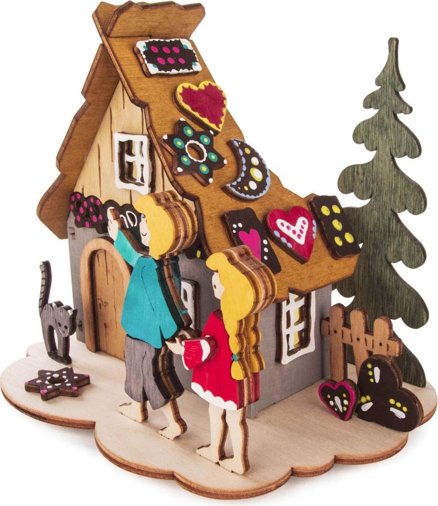 Bastelsatz Teelichthalter Hänsel und Gretel BxHxT 16x12x13cm NEU