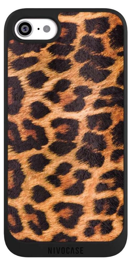 NIVOCASE Handyhülle für Apple iPhone SE (2022) Hülle NIVOpure Case Schwarz Animalprint Fell Leopard