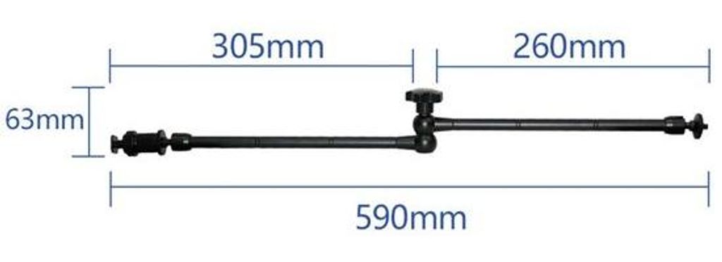 Universal LED-Lamp für DSLR und GoPro, 7"/11"/23" Magic Arm, 1/4" und 3/8" Adapter