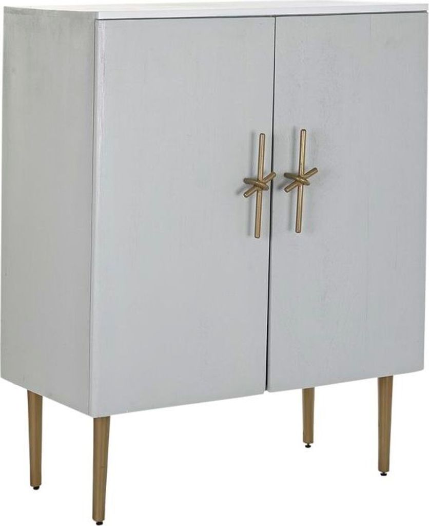 Beistellmöbel DKD Home Decor BAR Gold Weiß Eisen Mango-Holz (85 x 45 x 110 cm)