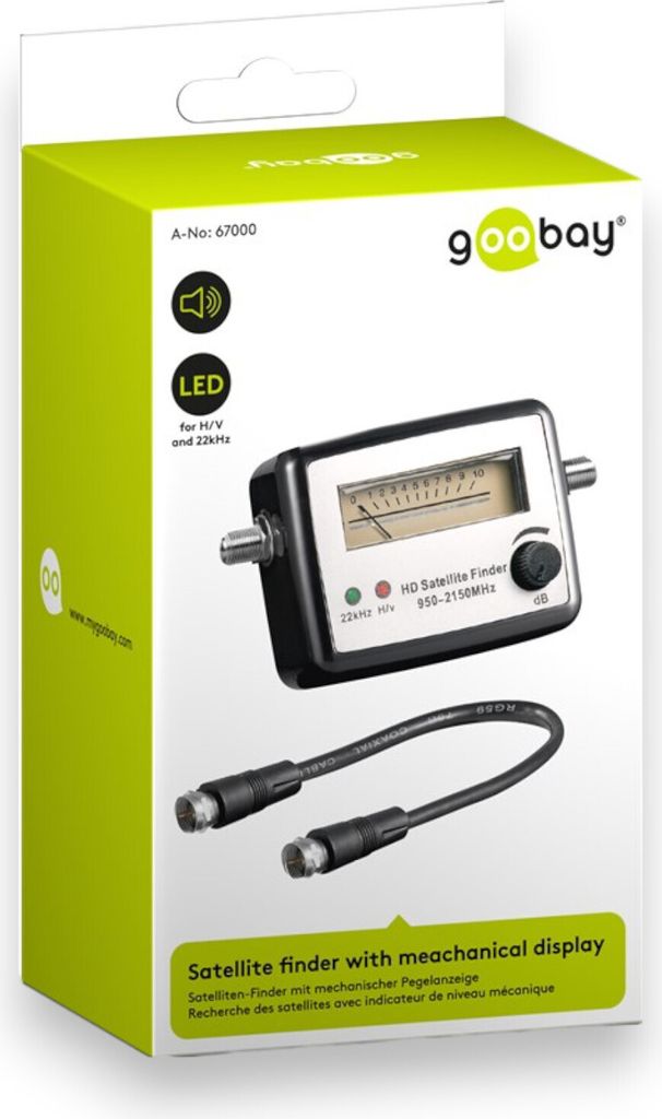 Goobay SAT-Finder Satelliten-Finder mit mechanischer Pegelanzeige + signalton