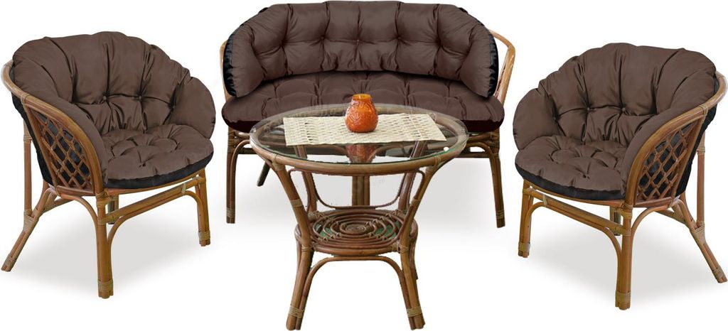 Set da giardino 2x122x40cm + 190x40cm per sedia divano Immagine del prodotto 