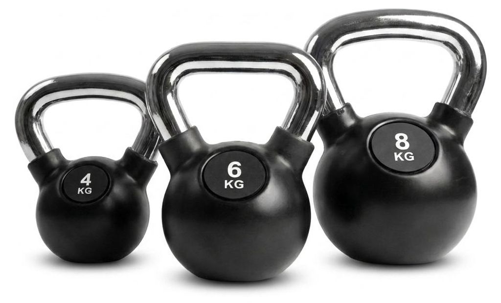 Black Snake Kettlebell Chrom Set 4/6/8 kg gummiert mit Produktbild  KI-generiertes Bild