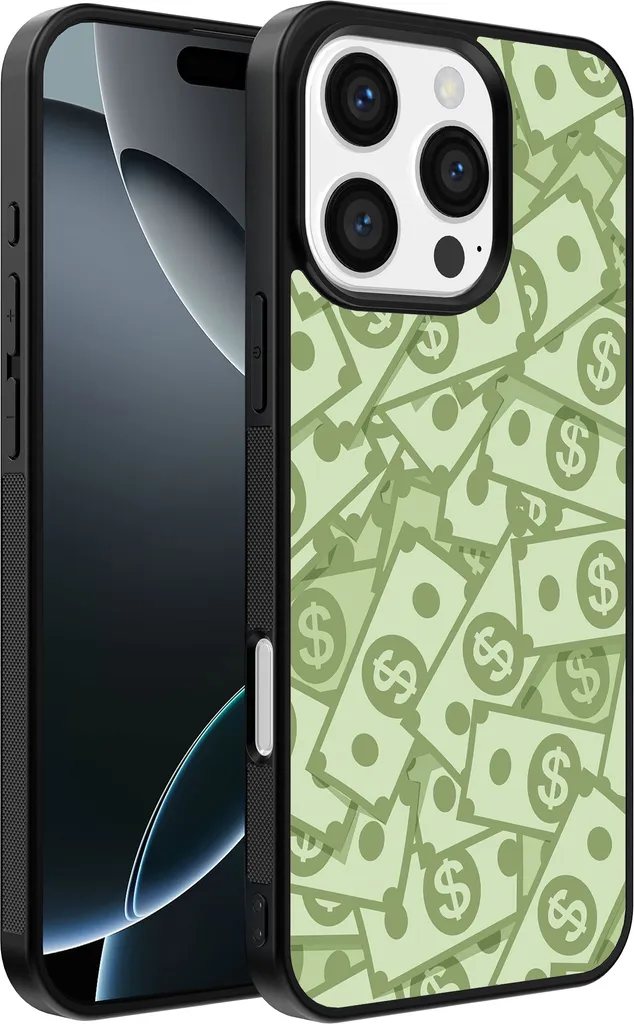Smartphonica Custodia telefonica adatta per iPhone 16 Pro con impronta di denaro - Custodia backcover in TPU con design del denaro