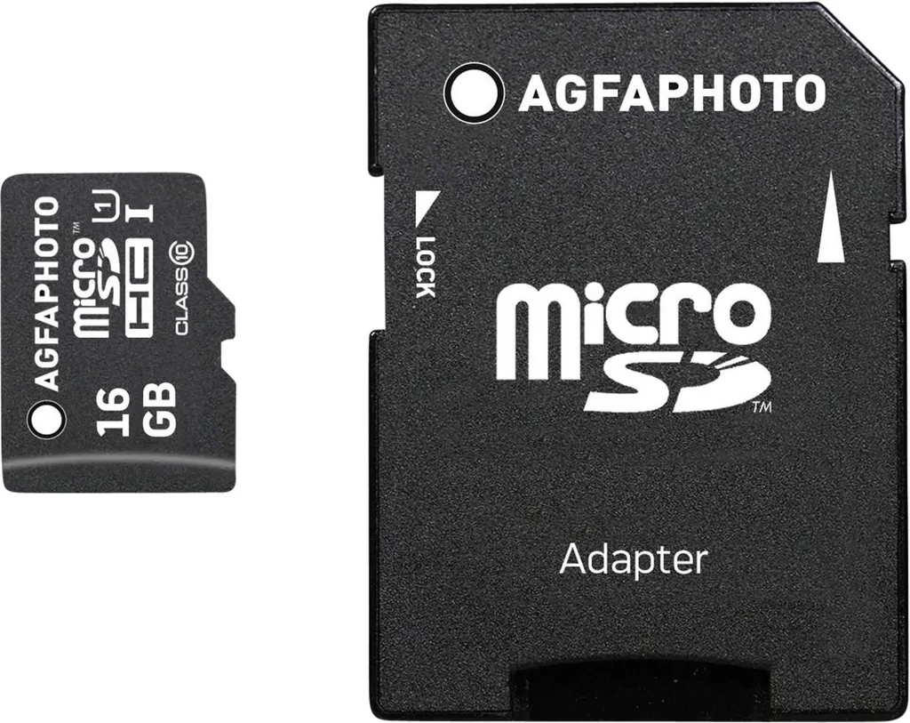 AgfaPhoto 16GB MicroSDHC Classe 10 - Scheda Memoria con Adattatore SD