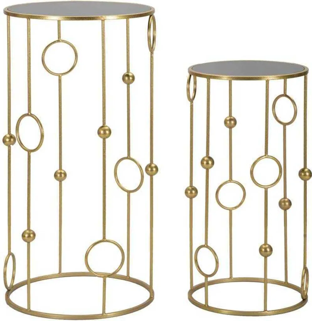 Table Basse Or Gain de Place 50cm - Set de 2 Tables Légères et Chics