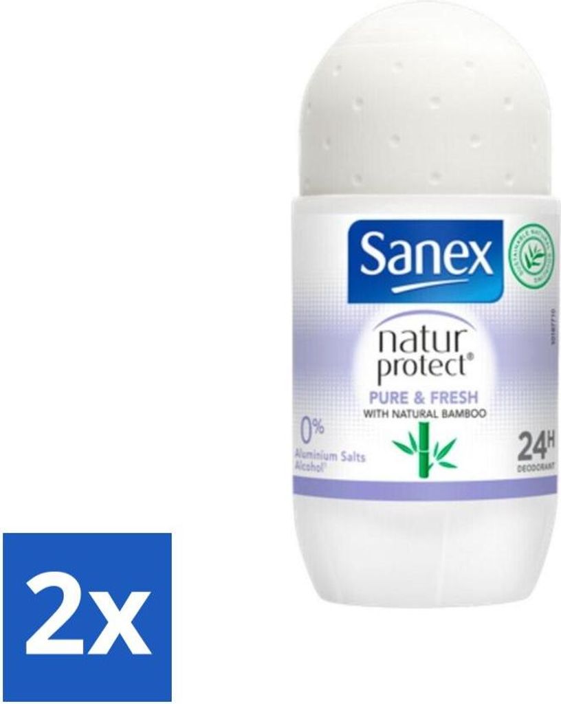 Sanex Natur Protect – Deodorant-Roller – Rein & Frisch – Mit natürlichem Bambus – 50 ml - Vorteilspack - 2 Stücke