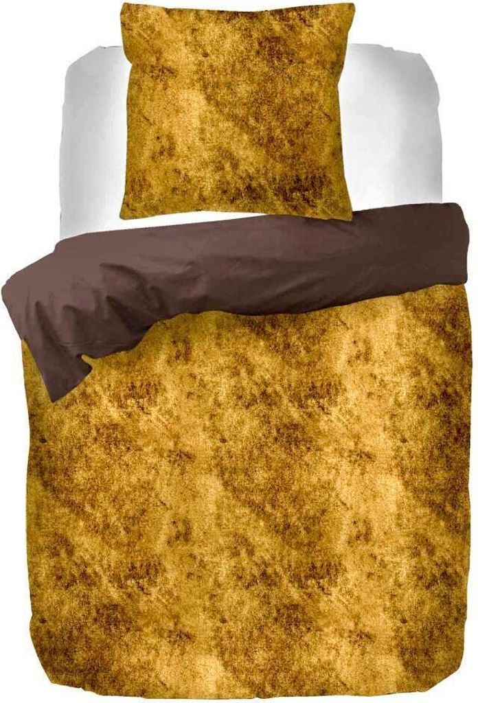 Kayori Shio Baumwolle-Satin Bettwäsche-Garnitur Farbe Gold Größe 155x220 + 80x80 cm