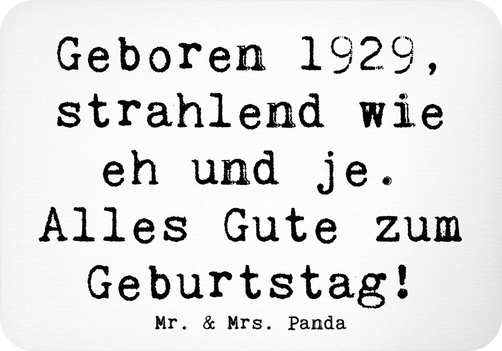 Mr. & Mrs. Panda Kühlschrankmagnet Spruch 1929 Geburtstag - Weiß - Geschenk, magnet, Glückwünsche, zettelhalter, Geburtstagsgeschenk, Glückwun...
