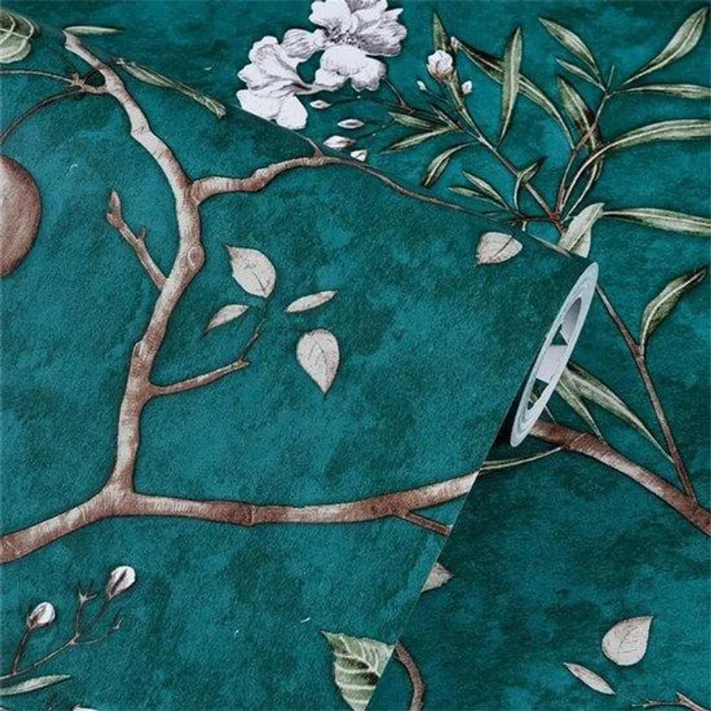Revêtement autocollant en PVC relief 3D - Film floral vintage 300cm