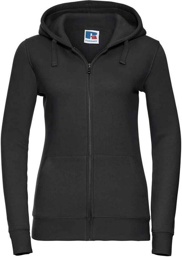 Russell - "Authentic" Kapuzenpullover Durchgehender Reißverschluss für Damen PC5637 (XS) (Schwarz)