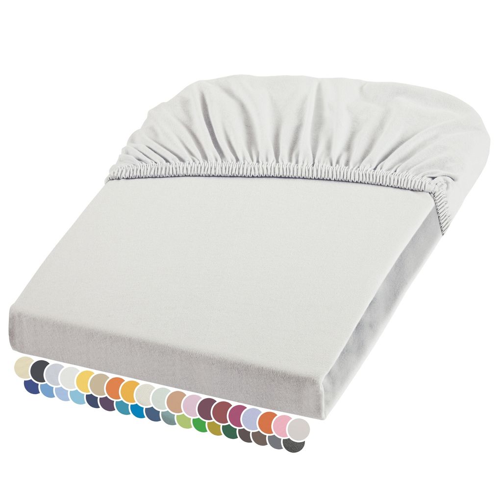 liebling Elasthan Spannbetttuch 180x200 bis 190-220 cm, mit Rundumgummizug, faltenfrei & atmungsaktiv, Matratzen bis 26 cm Höhe, weiß