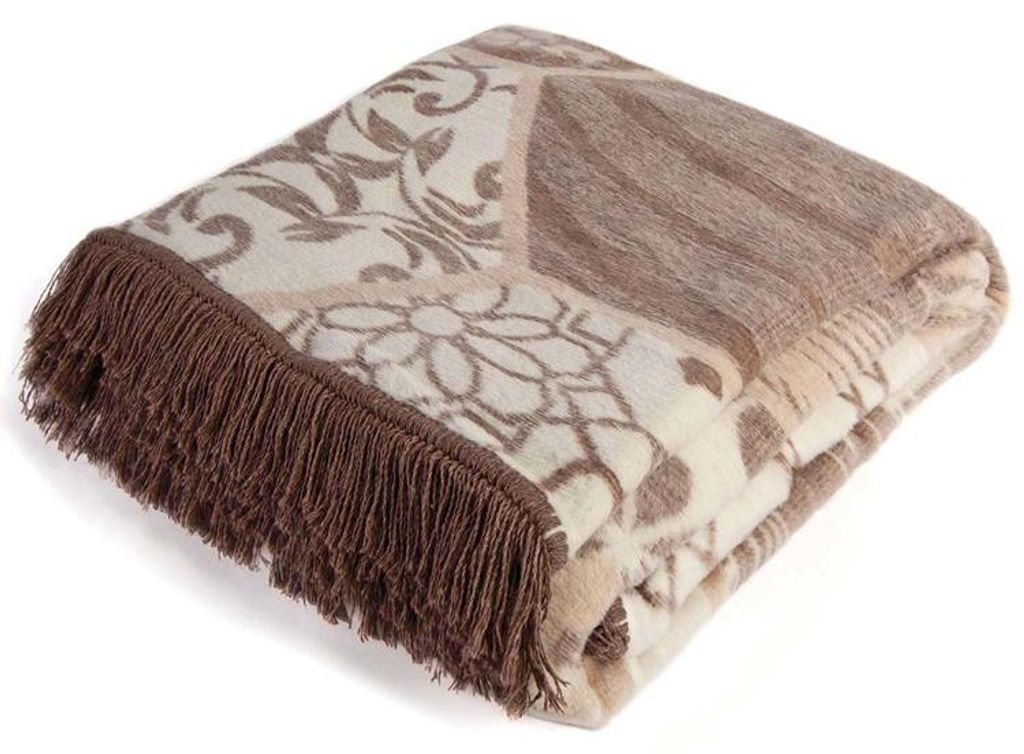 Decke, Baumwolldecke mit Fransen, hohe Qualität 150x200 Ps2085a Braun, Blumen