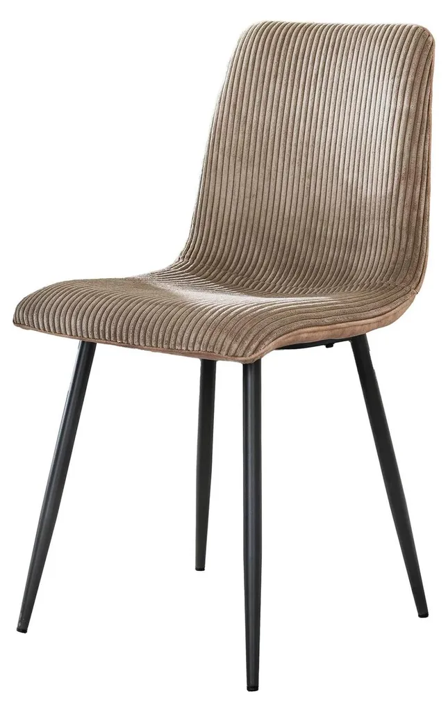 Chaise de salle à manger FURNLUX Rippe brun sable et noir de 45 cm