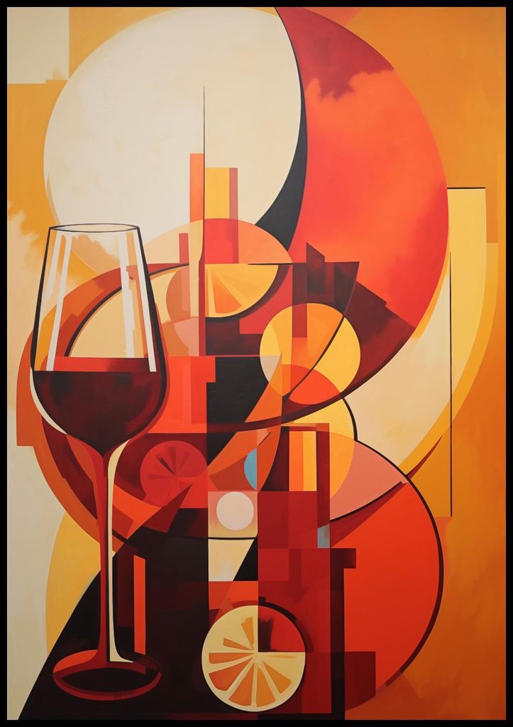 Poster 70x100cm Abendliches Grübeln bei Wein