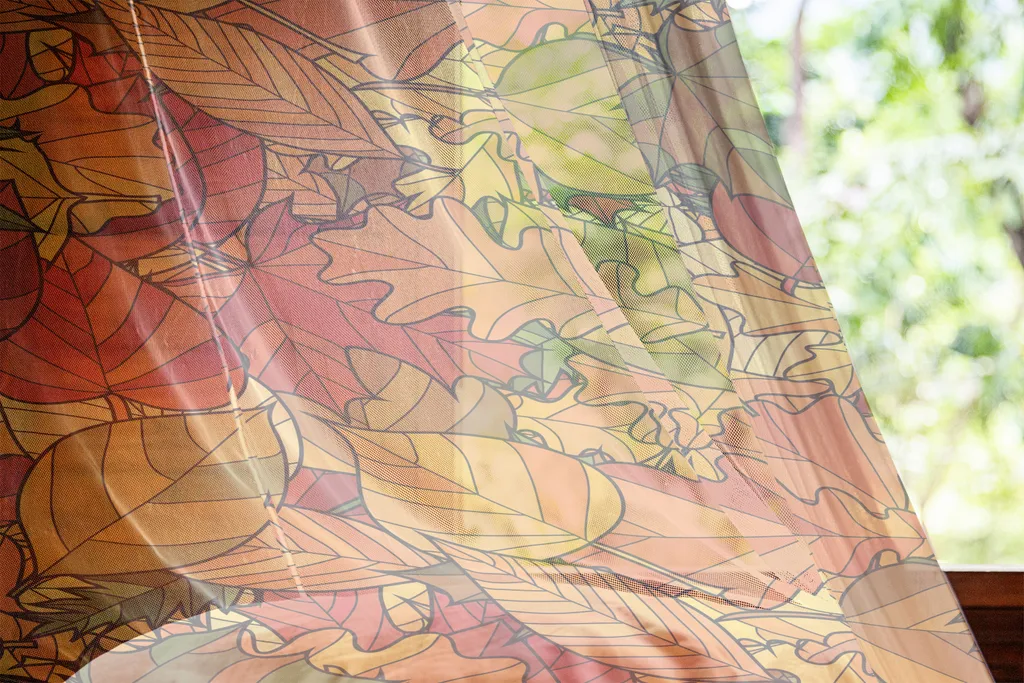 Tenture Murale Décorative Feuilles d'Automne Marron et Abricot XXL - 4
