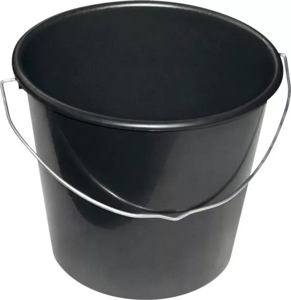 Baueimer Kunststoff, stark, schwarz, Inhalt: 12,00 Liter