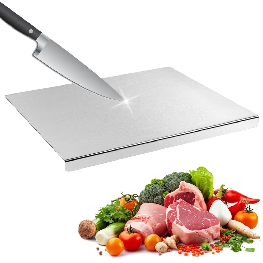 Planche à découper en acier inox 30x40 cm idéale pour viande et pain