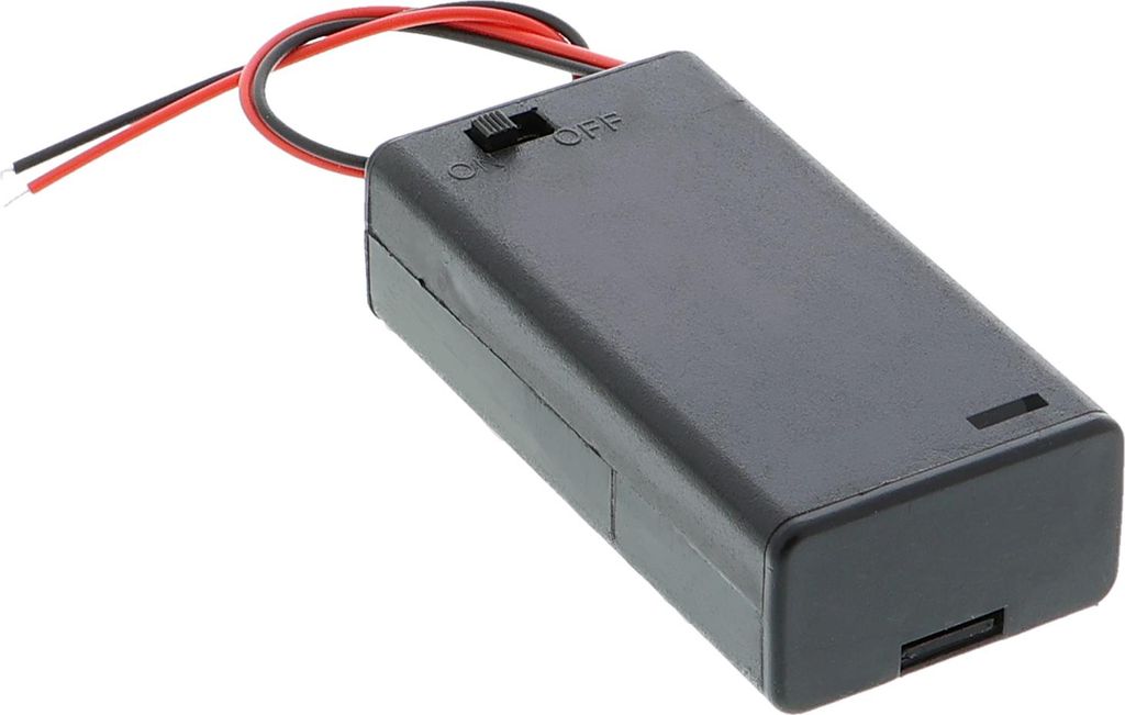 Batteriefach - 2x AA (3V) mit Schalter und Deckel