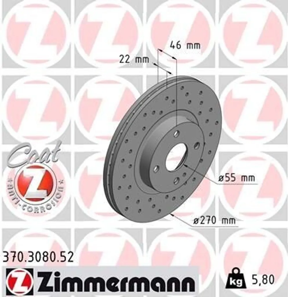 Disques Zimmermann Sport percés pour Mazda MX-5 NB 1.6 1.9 - Train avant