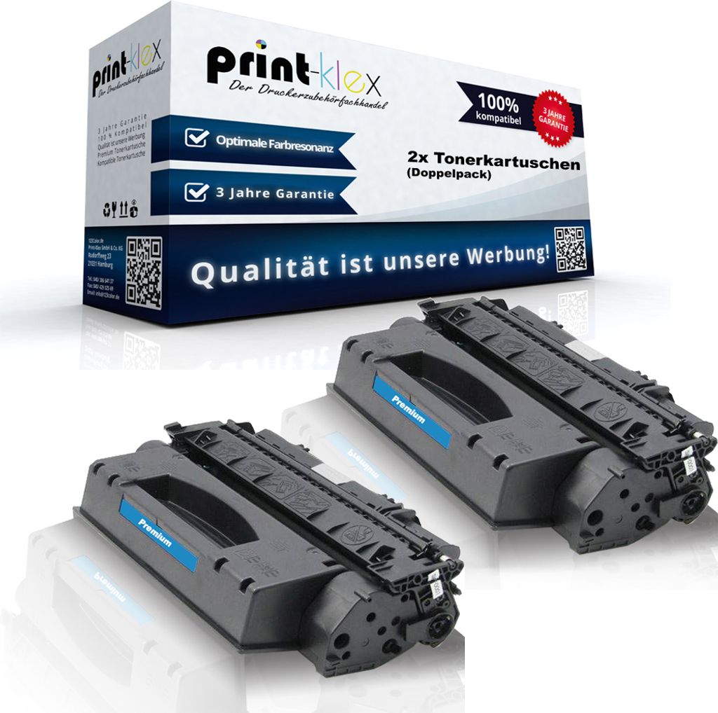 2x Kompatible Tonerkartuschen für Canon I-Sensys LBP 3310 LBP 3370 1976B002 EP 715 EP715H EP 715H EP 715 H - Premium Plus Serie