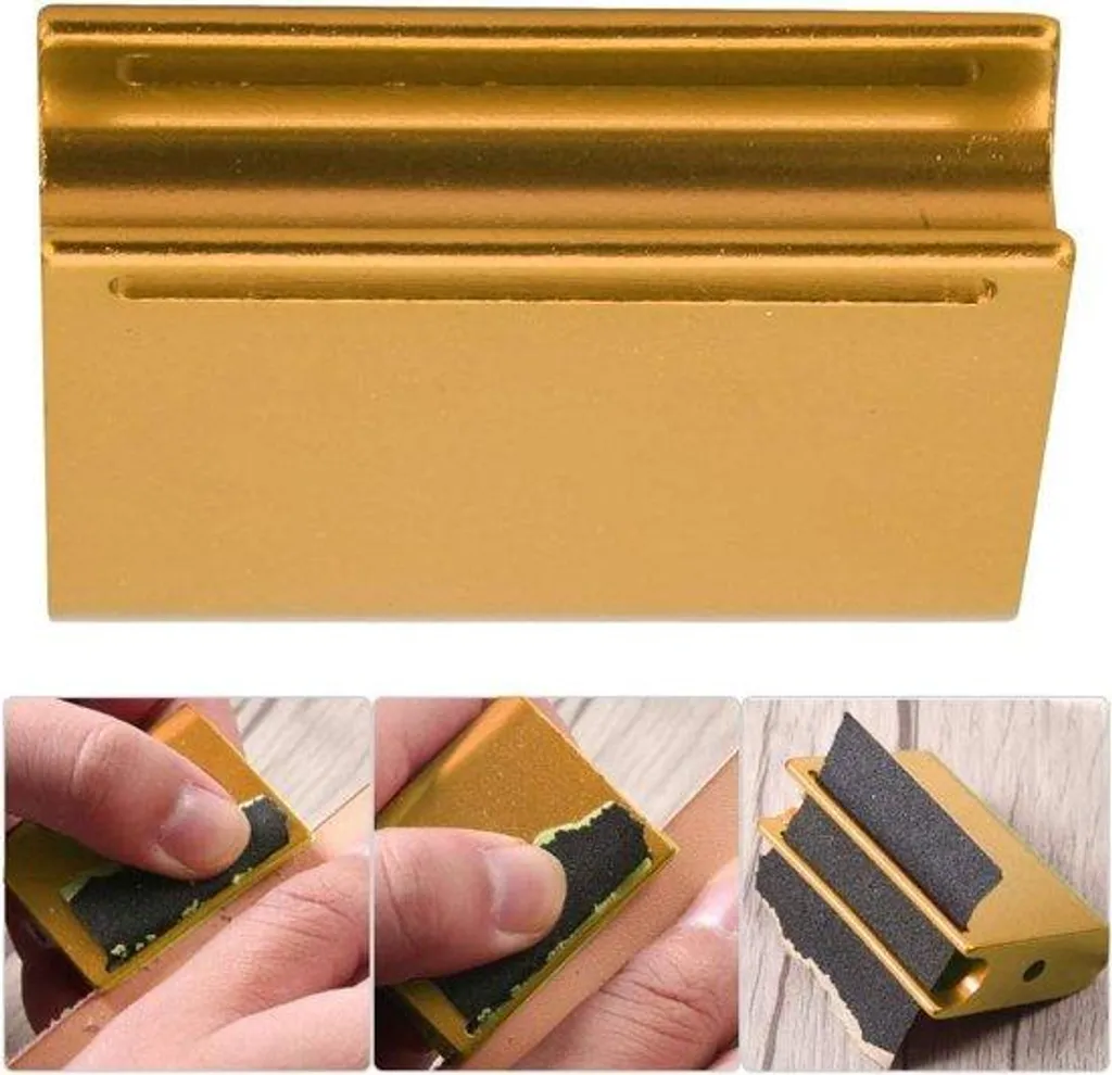 Outil de polissage cuir en métal doré pour lissage de tranches DIY