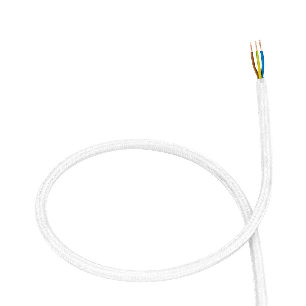 Elektrisches Textilkabel Weiss 8 m