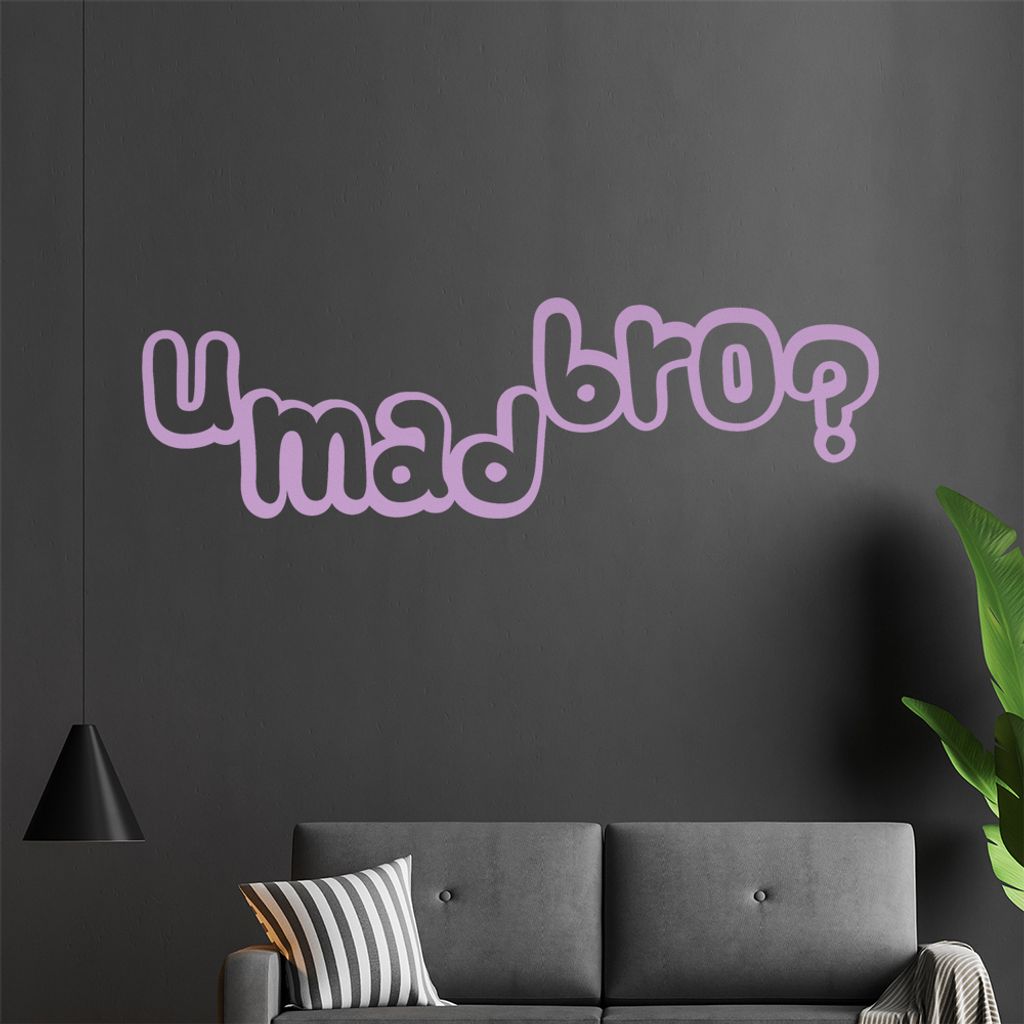 u mad bro? Wandtattoo in 6 Größen - Wandaufkleber Wall Sticker - Dekoration, Küche, Wohnzimmer, Schlafzimmer, Badezimmer