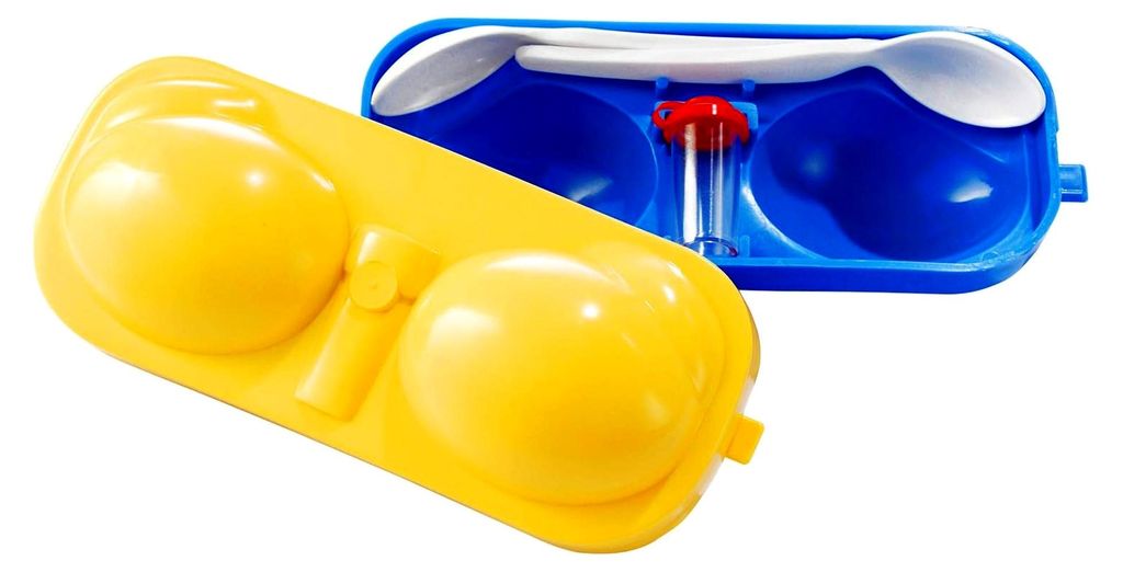 Sonja PLASTIC Eierträger für 2 Eier mit Salzstreuer – Robuster Eierbehälter aus Kunststoff für unterwegs und zuhause – Sicherer Transportbe...