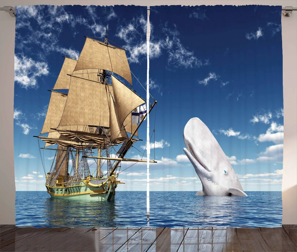 Rideau pour Grand Salon Décoration Pirate et Océan 280 x 225 cm Universel
