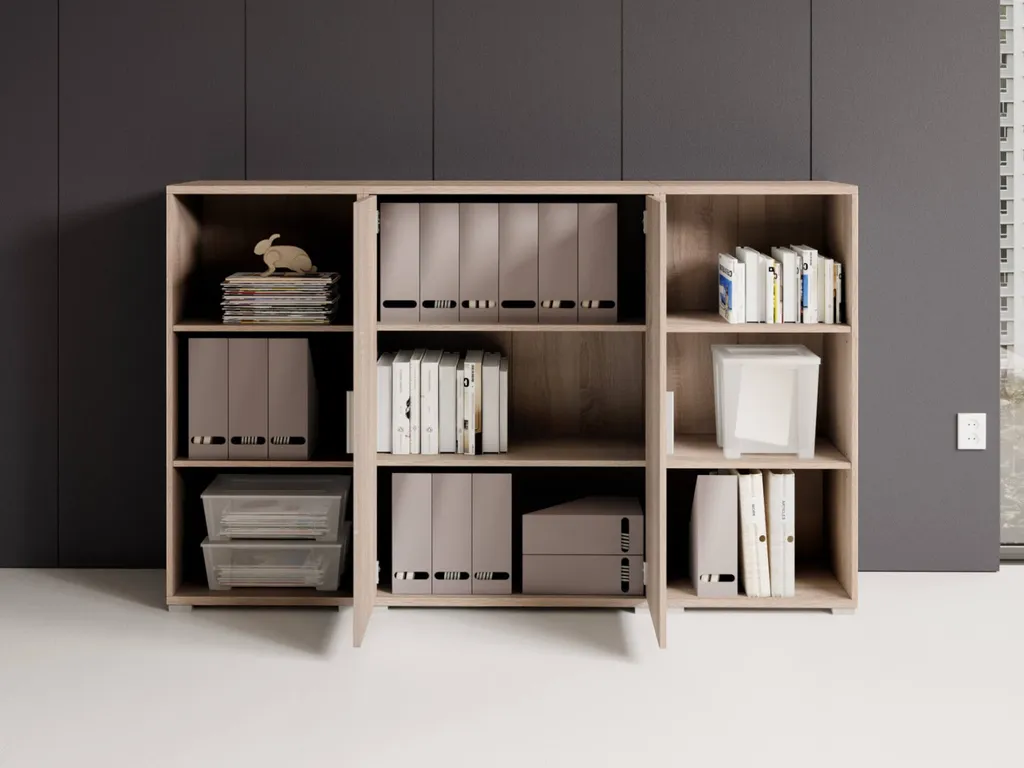 Armoire en chêne Sonoma de 3 niveaux de rangement pour bureau - 3