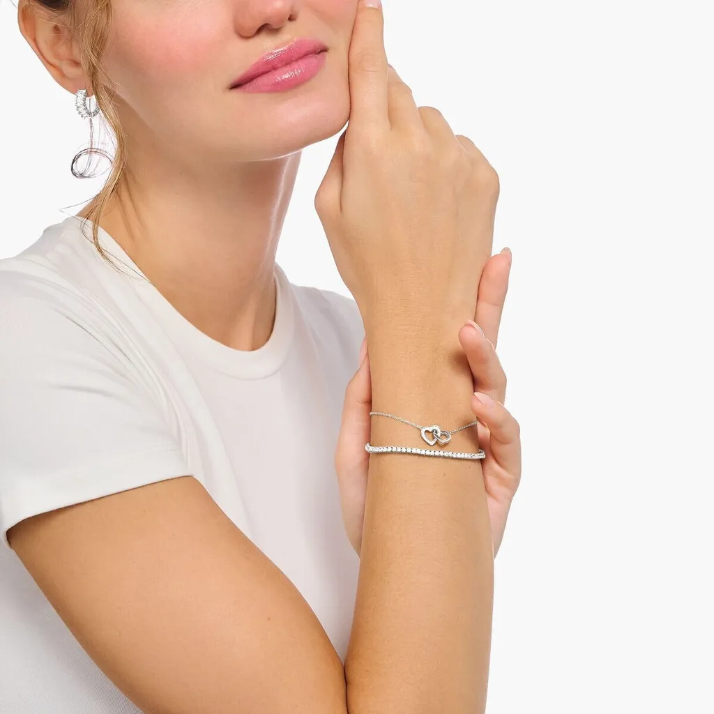 Bracelet cœurs entrelacés argent - Cadeau idéal pour Saint-Valentin